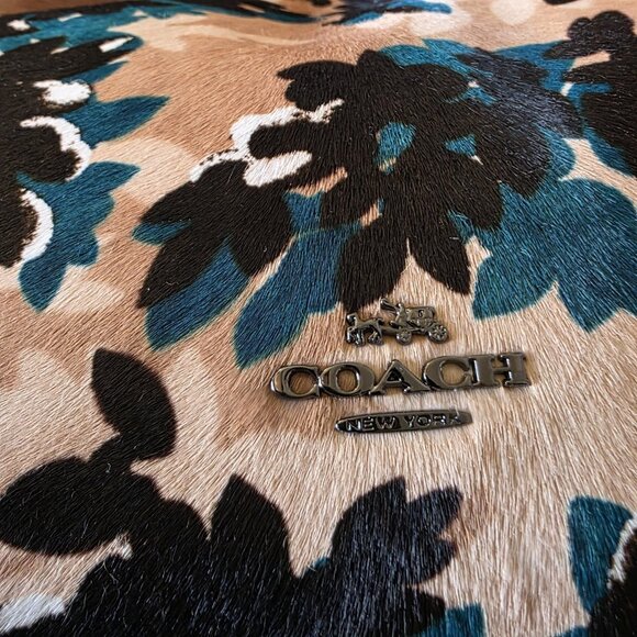 Coach Edie 31 Haircalf Shoulder Bag Scatter Leaf Walnut Multi F38332 NWT - Picture 8 of 16